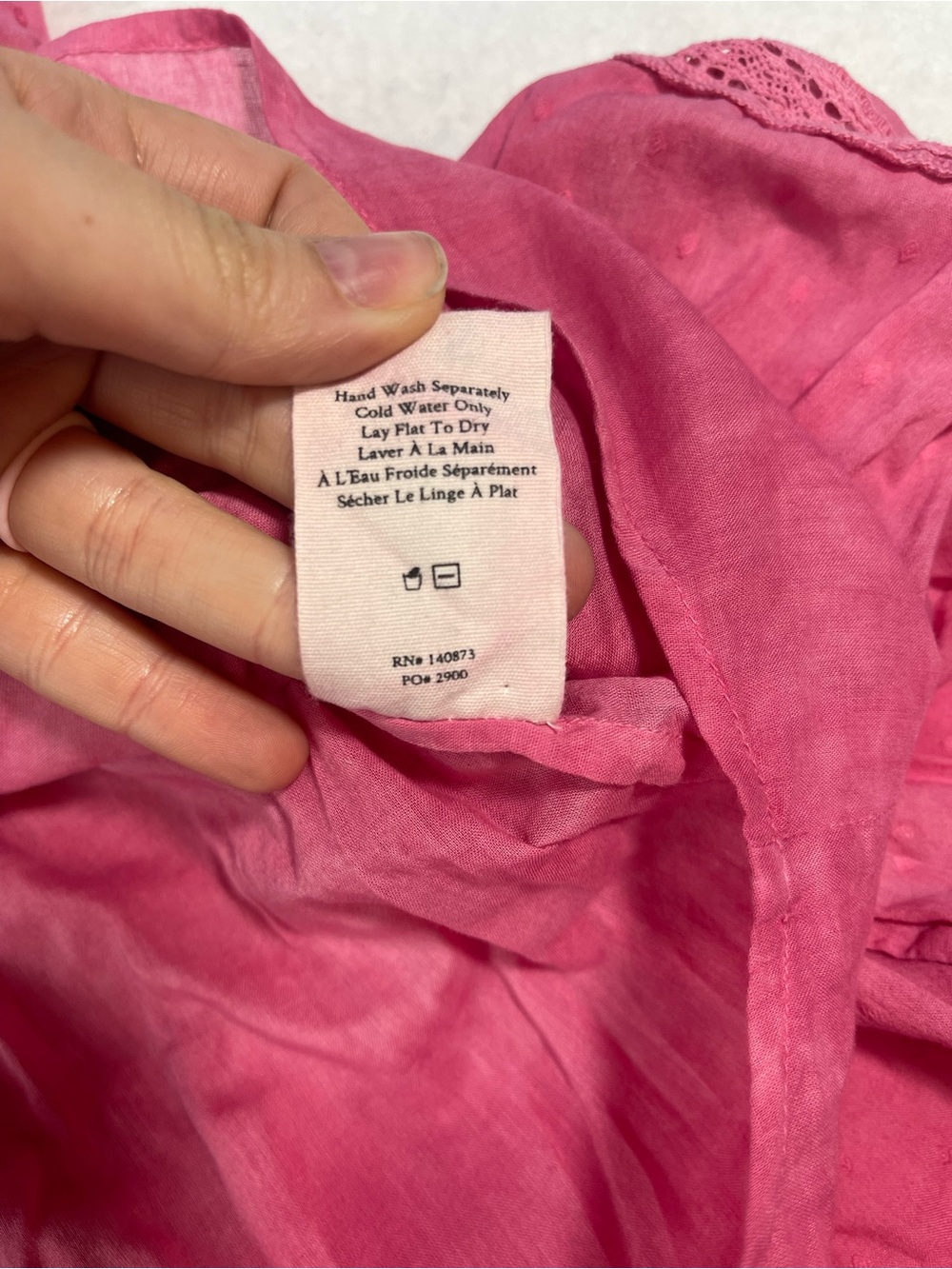 LoveShackFancy Pink Swiss Dot Ruffle Mini Dress Size M Cottagecore Romantic - Picture 8 of 8